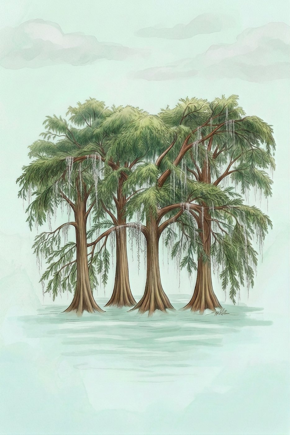Ilustración de Ahuehuete